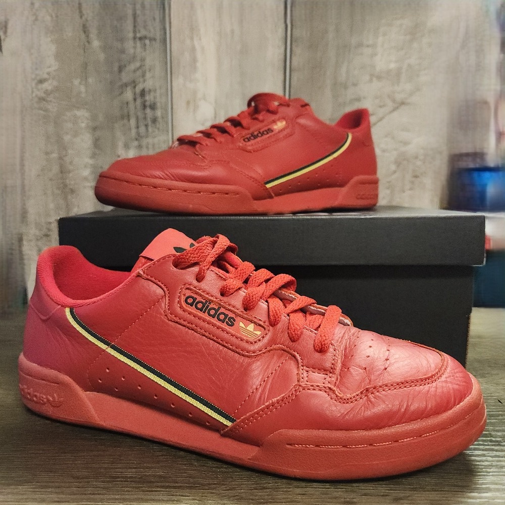 Adidas Originals Continental 80 Scarlet Gold Black Red Shoes Mens Size 9 Sneaker